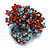 45mm Diameter Multicoloured Glass Bead Flower Stretch Ring/Light Blue/Red/Amber/Size M - view 5