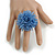 45mm Diameter Sky Blue Glass Bead Flower Stretch Ring/Size M/L - view 3