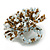 45mm Diameter Multicoloured Glass Bead Flower Stretch Ring/White/Bronze/Light Blue/Size M - view 5