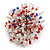 45mm Diameter Multicoloured Glass Bead Flower Stretch Ring/White/Red/Blue/Transparent/Size M - view 5