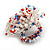 45mm Diameter Multicoloured Glass Bead Flower Stretch Ring/White/Red/Blue/Transparent/Size M - view 6