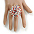 45mm Diameter Multicoloured Glass Bead Flower Stretch Ring/White/Red/Blue/Transparent/Size M - view 3
