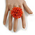 45mm Diameter Rusty Orange Glass Bead Flower Stretch Ring/ Size M - view 3