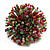 45mm Diameter Multicoloured Glass Bead Flower Stretch Ring/Green/Red/Pink/Amber/Size M - view 5
