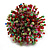 45mm Diameter Multicoloured Glass Bead Flower Stretch Ring/Green/Red/Pink/Amber/Size M - view 6