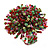 45mm Diameter Multicoloured Glass Bead Flower Stretch Ring/Green/Red/Pink/Amber/Size M - view 2