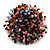 45mm Diameter Multicoloured Glass Bead Flower Stretch Ring/Orange/Black/Pink/Blue/Size M - view 2