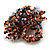 45mm Diameter Multicoloured Glass Bead Flower Stretch Ring/Orange/Black/Pink/Blue/Size M - view 4