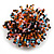 45mm Diameter Multicoloured Glass Bead Flower Stretch Ring/Orange/Black/Pink/Blue/Size M - view 5