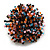 45mm Diameter Multicoloured Glass Bead Flower Stretch Ring/Orange/Black/Pink/Blue/Size M - view 6