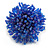 45mm Diameter Shiny Blue Glass Bead Flower Stretch Ring/ Size M/L - view 2