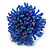 45mm Diameter Shiny Blue Glass Bead Flower Stretch Ring/ Size M/L - view 4