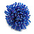 45mm Diameter Shiny Blue Glass Bead Flower Stretch Ring/ Size M/L - view 5