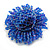 45mm Diameter Shiny Blue Glass Bead Flower Stretch Ring/ Size M/L - view 6