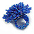 45mm Diameter Shiny Blue Glass Bead Flower Stretch Ring/ Size M/L - view 7