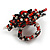 40mm Black/Red/Transparent Glass and Sequin Star Flex Ring/ Size M - view 5