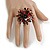 40mm Black/Red/Transparent Glass and Sequin Star Flex Ring/ Size M - view 3