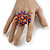 45mm Glass and Sequin Star Flex Ring/Blue/Orange/Red/Size M/L - view 3