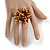 40mm Glass and Sequin Star Flex Ring/Yellow/Black/Orange/Red/ Size M - view 3