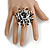45mm D/Black/White Glass and Sequin Star Flex Ring/Size M/L - view 3