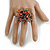 45mm Hematite Grey/Orange Glass and Sequin Star Flex Ring/ Size M - view 3