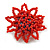 35mm D/Red Glass and Acrylic Bead Sunflower Stretch Ring - Size M - view 4