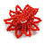 35mm D/Red Glass and Acrylic Bead Sunflower Stretch Ring - Size M - view 5