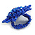35mm D/Blue Glass/Acrylic Bead Sunflower Stretch Ring - Size M - view 6