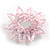 35mm D/Pastel Pink Glass and Light Blue Acrylic Bead Sunflower Stretch Ring - Size M/L - view 6