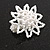 35mm D/Snow White Glass and Transparent Acrylic Bead Sunflower Stretch Ring - Size M - view 4