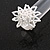 35mm D/Snow White Glass and Transparent Acrylic Bead Sunflower Stretch Ring - Size M - view 6
