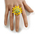 35mm D/Banana Yellow Glass and Acrylic Bead Sunflower Stretch Ring - Size S - view 3