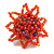 35mm D/Burnt Orange Glass/Acrylic Bead Sunflower Stretch Ring - Size S