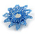 35mm D/Cornflowerblue Glass and Blue Acrylic Bead Sunflower Stretch Ring - Size M/L - view 5