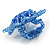 35mm D/Cornflowerblue Glass and Blue Acrylic Bead Sunflower Stretch Ring - Size M/L - view 6