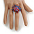 Multicoloured Glass and Acrylic Bead Sunflower Flex Ring/ Size M/ 35mm D - view 4