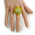 35mm D/Lemon Yellow Glass/Acrylic Bead Sunflower Stretch Ring - Size S - view 3