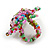 Multicoloured Glass and Blue Acrylic Bead Sunflower Flex Ring/ Size M/ 35mm Diameter - view 6