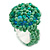 20mm D/Glass and Acrylic Bead Button-shaped Flex Ring (Apple Green) - Size M