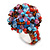 20mm D/Multi Glass and Acrylic Bead Button-shaped Flex Ring - Size M