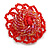 40mm Diameter/Red Glass Bead Daisy Flower Flex Ring/ Size M - view 4