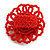 40mm Diameter/Red Glass Bead Daisy Flower Flex Ring/ Size M - view 5