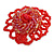 40mm Diameter/Red Glass Bead Daisy Flower Flex Ring/ Size M - view 7