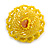 40mm Diameter/Banana Yellow Glass Bead Daisy Flower Flex Ring/ Size M - view 2