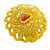 40mm Diameter/Banana Yellow Glass Bead Daisy Flower Flex Ring/ Size M - view 6