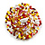 40mm Diameter/Gold/White/Brown/Red Glass Bead Daisy Flower Flex Ring/ Size M/L - view 2