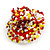 40mm Diameter/Gold/White/Brown/Red Glass Bead Daisy Flower Flex Ring/ Size M/L - view 5