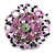 40mm Diameter/Pink/White/Hematite Glass Bead Daisy Flower Flex Ring/ Size M - view 4