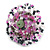 40mm Diameter/Pink/White/Hematite Glass Bead Daisy Flower Flex Ring/ Size M - view 5