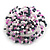 40mm Diameter/Pink/White/Hematite Glass Bead Daisy Flower Flex Ring/ Size M - view 7
